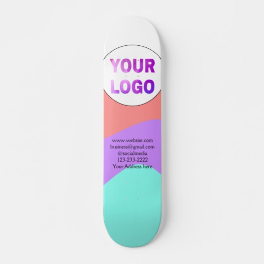 simple minimal add your logo/design here text cl スケートボード (正面)