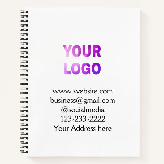 simple minimal add your logo/design here text  pos ノートブック (正面)