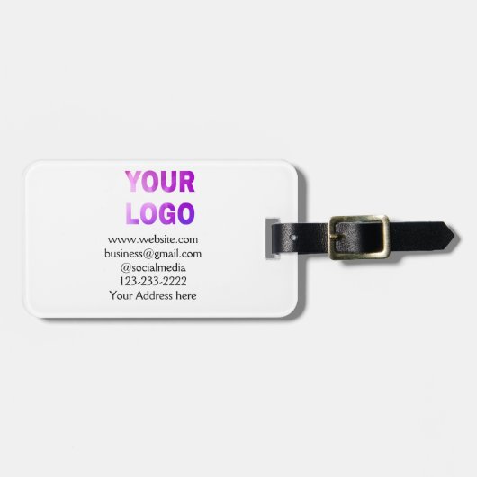 simple minimal add your logo/design here text pos ラゲッジタグ (正面横)