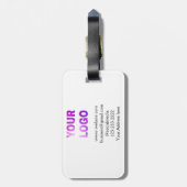 simple minimal add your logo/design here text pos ラゲッジタグ (裏面縦)