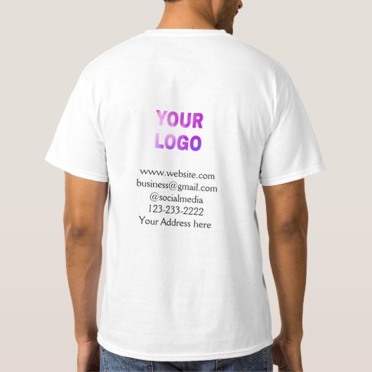 simple minimal add your logo/design here text  pos tシャツ (裏面)
