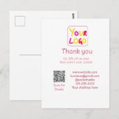 simple minimal add your logo/design here text Q R ポストカード (正面/裏面)