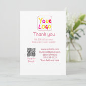 simple minimal add your logo/design here text Q R 招待状 (スタンド正面)