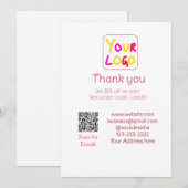 simple minimal add your logo/design here text Q R 招待状 (正面/裏面)