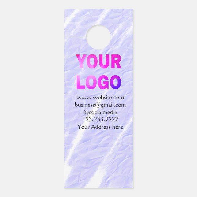 simple minimal add your logo/design here text  thr ドアノブサイン (正面)