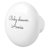 simple minimal add your name text baby shower thro セラミックノブ (右)