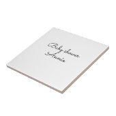 simple minimal add your name text baby shower thro タイル (側面)