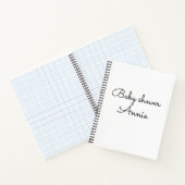 simple minimal add your name text baby shower thro ノートブック (内部)