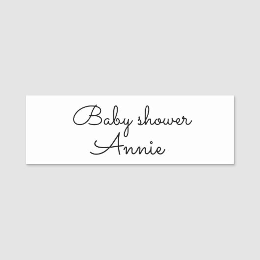 simple minimal add your name text baby shower thro 名札 (正面)