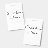 simple minimal add your name text bridal shower  t バッジ (正面＆裏面)