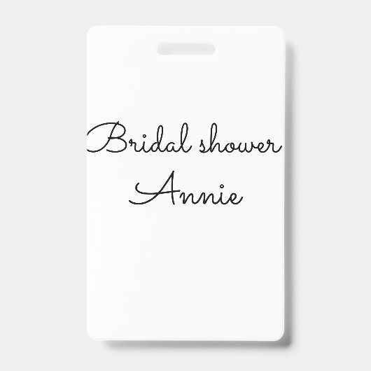 simple minimal add your name text bridal shower  t バッジ (正面)
