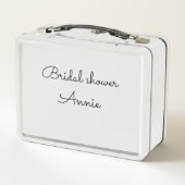 simple minimal add your name text bridal shower  t メタルランチボックス (裏面)