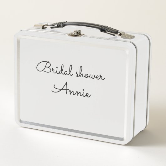 simple minimal add your name text bridal shower  t メタルランチボックス (正面)