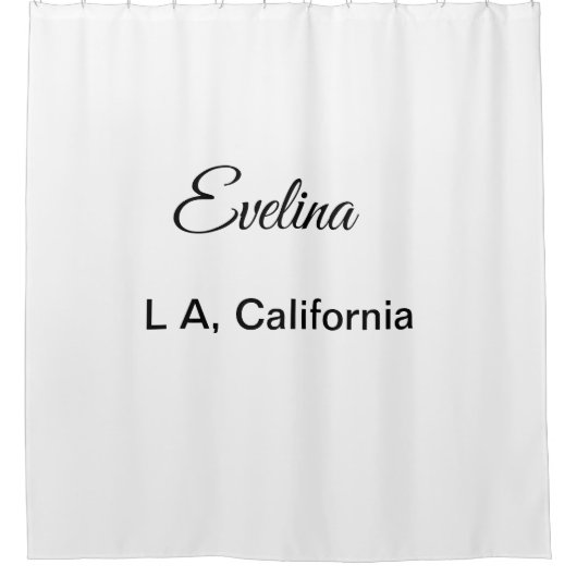 Simple minimal add your name text place city custo シャワーカーテン (正面)