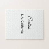 Simple minimal add your name text place city custo ジグソーパズル (横)