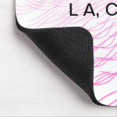 Simple minimal add your name text place city pink マウスパッド (コーナー)