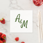 Simple minimal Ampersand Monogram Wedding スタンダードカクテルナプキン (インサイチュ)
