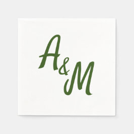 Simple minimal Ampersand Monogram Wedding スタンダードカクテルナプキン