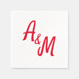 Simple minimal Ampersand Monogram Wedding スタンダードカクテルナプキン