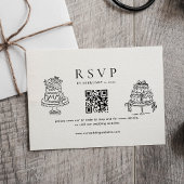 Simple Minimal Cake Wedding Qr Code Wedding  出欠カード