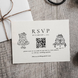 Simple Minimal Cake Wedding Qr Code Wedding  出欠カード