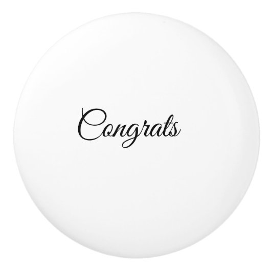 Simple minimal congratulations add your text name  セラミックノブ (正面)
