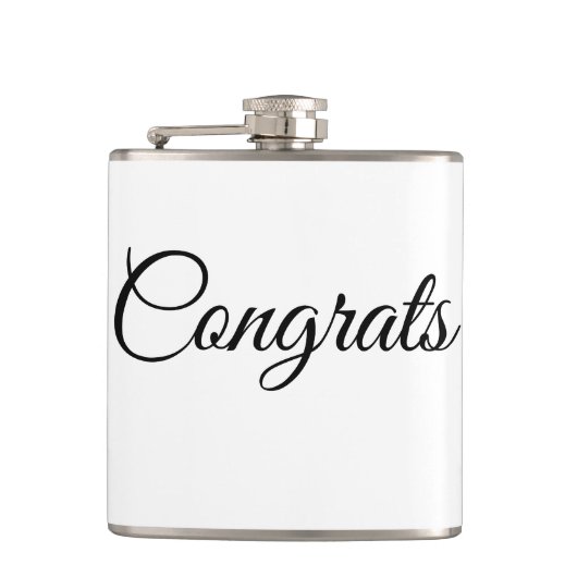 Simple minimal congratulations add your text name  フラスク (正面)