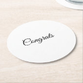 Simple minimal congratulations add your text name  ラウンドペーパーコースター (アングル)
