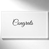 Simple minimal congratulations add your text name  名札 (正面)