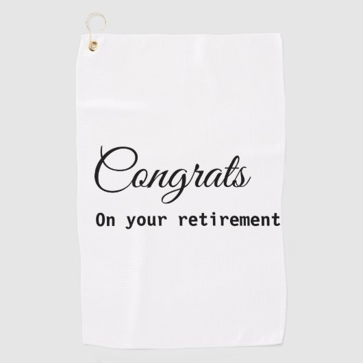 Simple minimal congratulations retirement add name ゴルフタオル (正面)