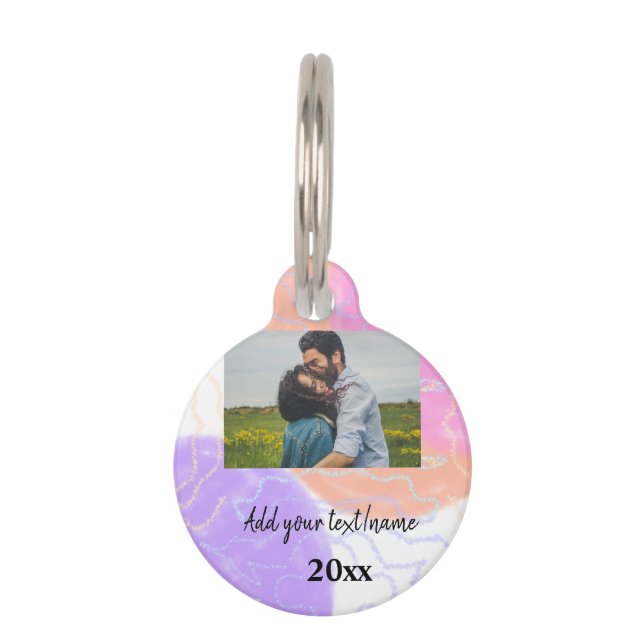 simple minimal customized name monogram couple  th ペット　ネームタグ (正面)