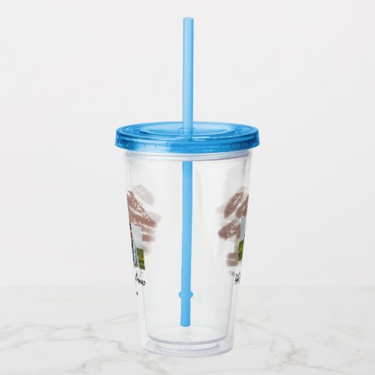 simple minimal customized name monogram text throw アクリルタンブラー (右)