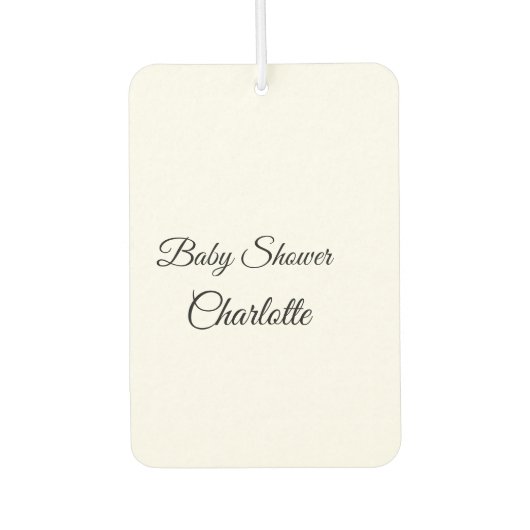SIMPLE MINIMAL.CUTIE ADD NAME BABY baby shower Thr カーエアーフレッシュナー (正面)