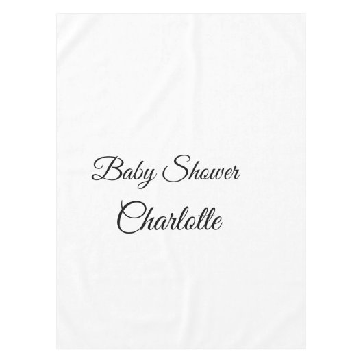 SIMPLE MINIMAL.CUTIE ADD NAME BABY baby shower Thr テーブルクロス (正面)