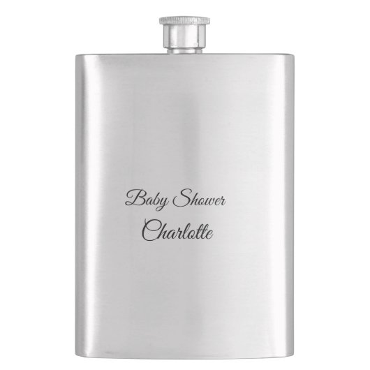 SIMPLE MINIMAL.CUTIE ADD NAME BABY baby shower Thr フラスク (正面)