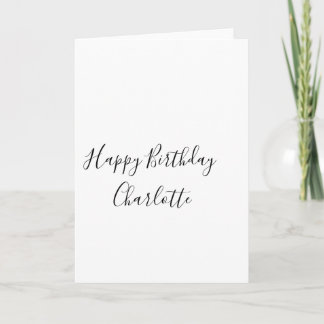 SIMPLE MINIMAL.CUTIE ADD NAME BABY happy birthday  カード