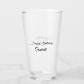 SIMPLE MINIMAL.CUTIE ADD NAME BABY happy birthday  タンブラーグラス (裏面)