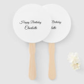 SIMPLE MINIMAL.CUTIE ADD NAME BABY happy birthday  ハンドファン (正面&裏面)