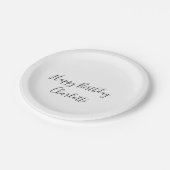 SIMPLE MINIMAL.CUTIE ADD NAME BABY happy birthday  ペーパープレート (アングル)