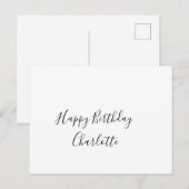 SIMPLE MINIMAL.CUTIE ADD NAME BABY happy birthday  ポストカード (正面/裏面)