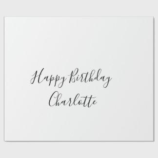 SIMPLE MINIMAL.CUTIE ADD NAME BABY happy birthday  ラッピングペーパー