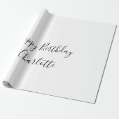 SIMPLE MINIMAL.CUTIE ADD NAME BABY happy birthday  ラッピングペーパー (アンロールド)