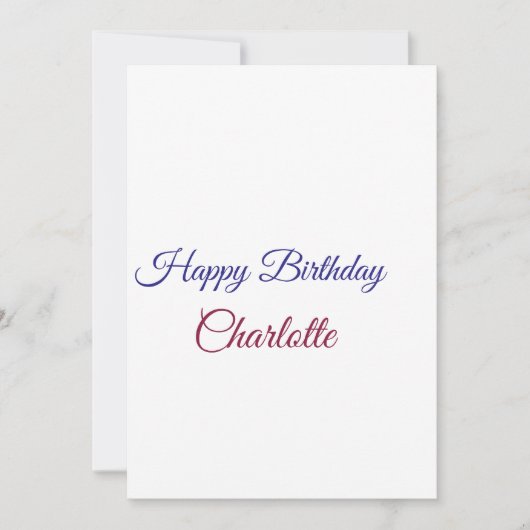 SIMPLE MINIMAL.CUTIE ADD NAME BABY happy birthday  招待状 (正面)