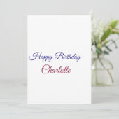 SIMPLE MINIMAL.CUTIE ADD NAME BABY happy birthday  招待状 (スタンド正面)