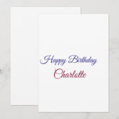 SIMPLE MINIMAL.CUTIE ADD NAME BABY happy birthday  招待状 (正面/裏面)