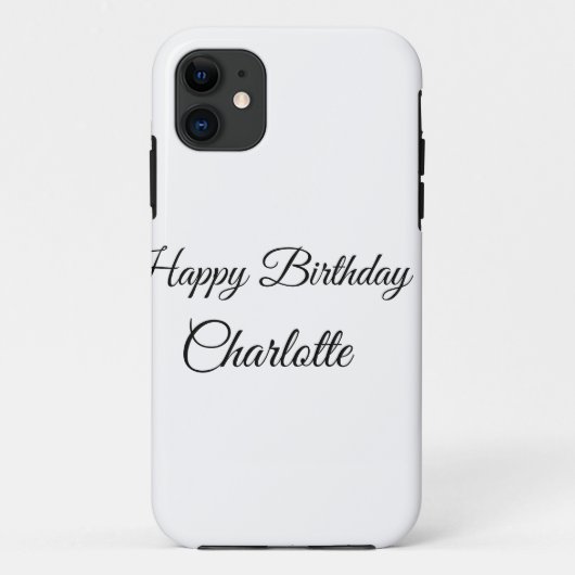 SIMPLE MINIMAL.CUTIE ADD NAME BABY happy birthday Case-Mate iPhoneケース (裏面)