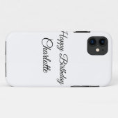 SIMPLE MINIMAL.CUTIE ADD NAME BABY happy birthday Case-Mate iPhoneケース (裏面(横))
