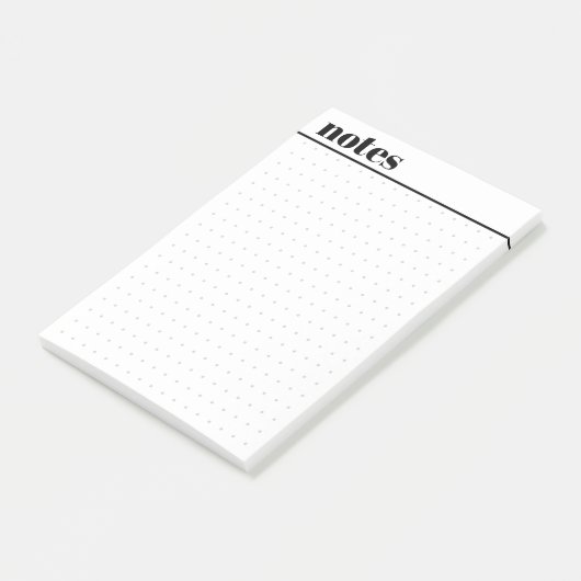 Simple Minimal Dot Grid Sticky Notes Pad ポストイット (アングル)