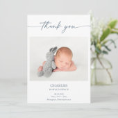 Simple Minimal Elegant Baby Photo Thank You Card 招待状 (スタンド正面)