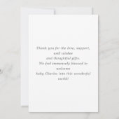 Simple Minimal Elegant Baby Photo Thank You Card 招待状 (裏面)